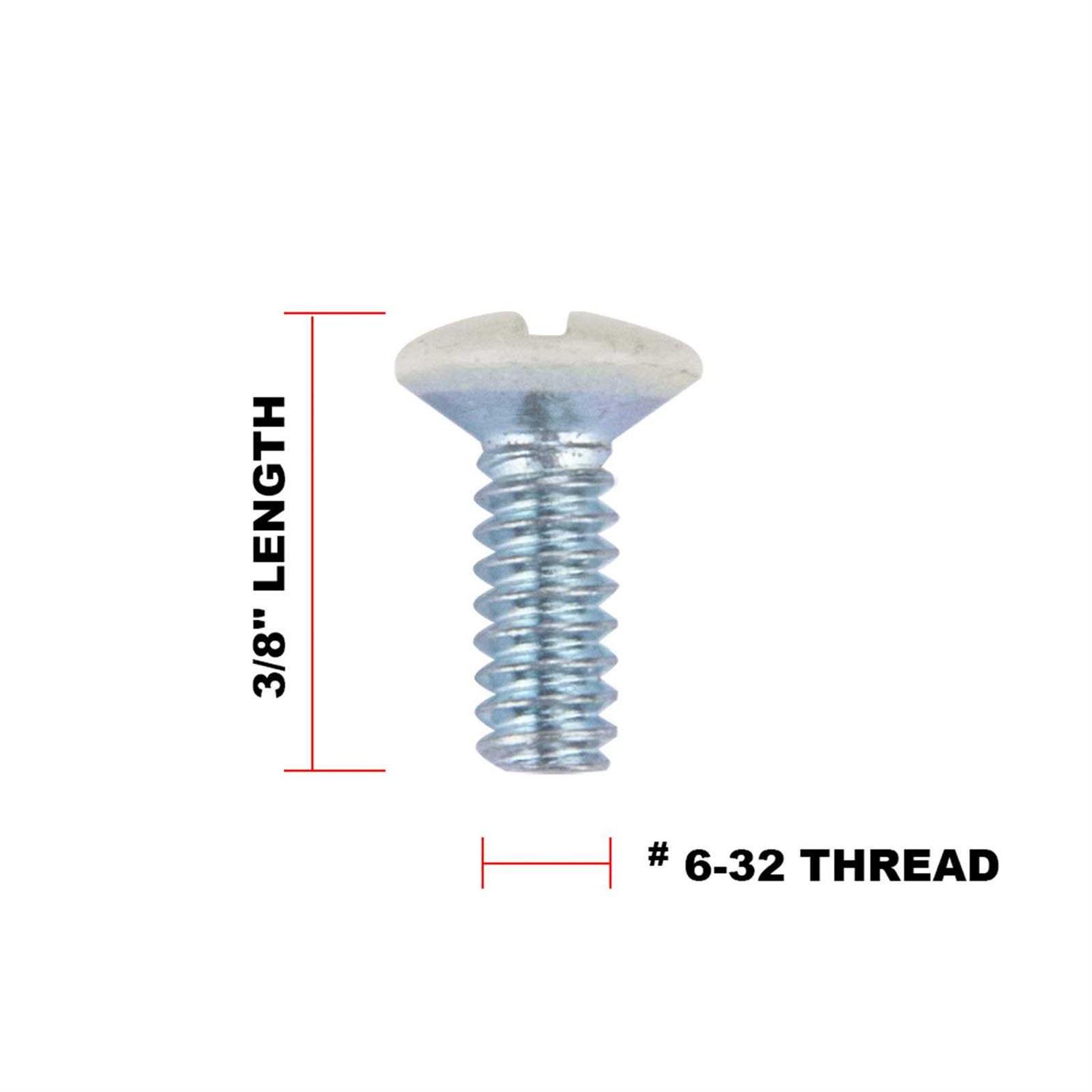 Henne Bery 3/8 Long 6-32 Thread Oval Head Milled Slot Replacement Wall Plate Screws - Image 3