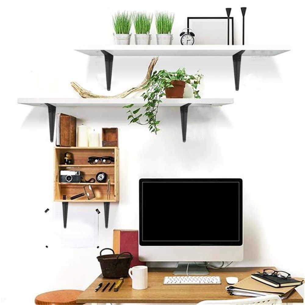 Janyang 20 Pack Shelf Brackets Heavy Duty Black Metal Floating Shelf Bracket - Image 3