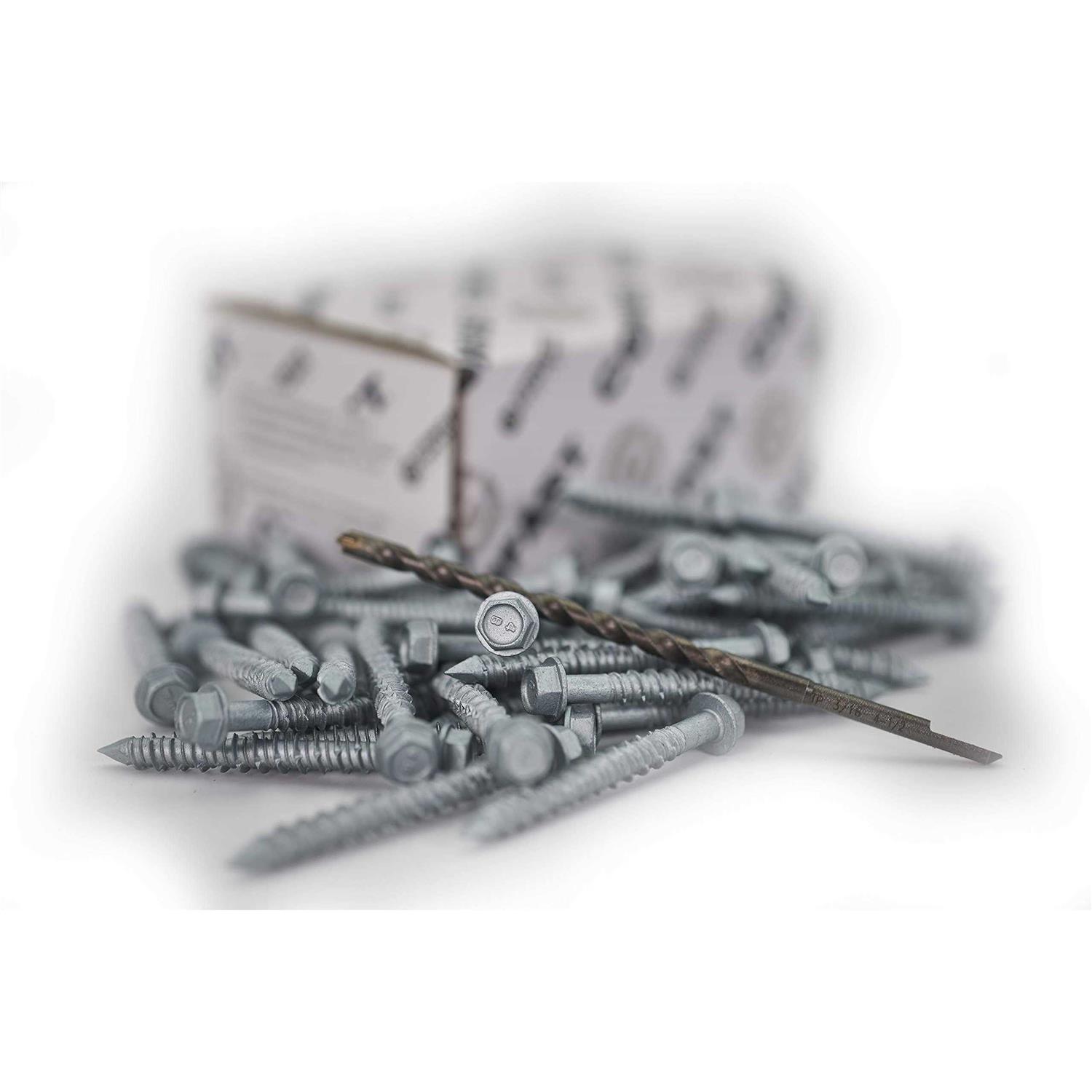 CONFAST 1/4 x Concrete Screws 410 Stainless Steel Hex with Concrete Drill Bit for Anchoring to Masonry, Block or Brick - Image 5