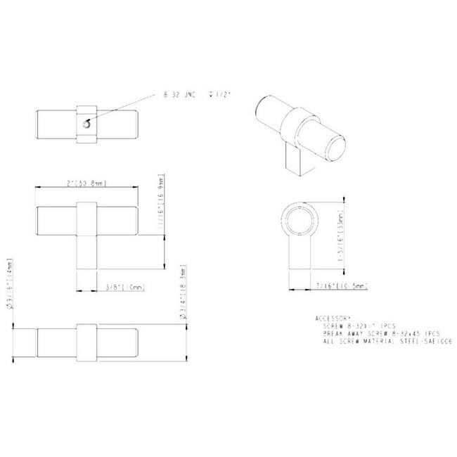 Jeffrey Alexander Key Grande 2 Length T Knob - Image 3