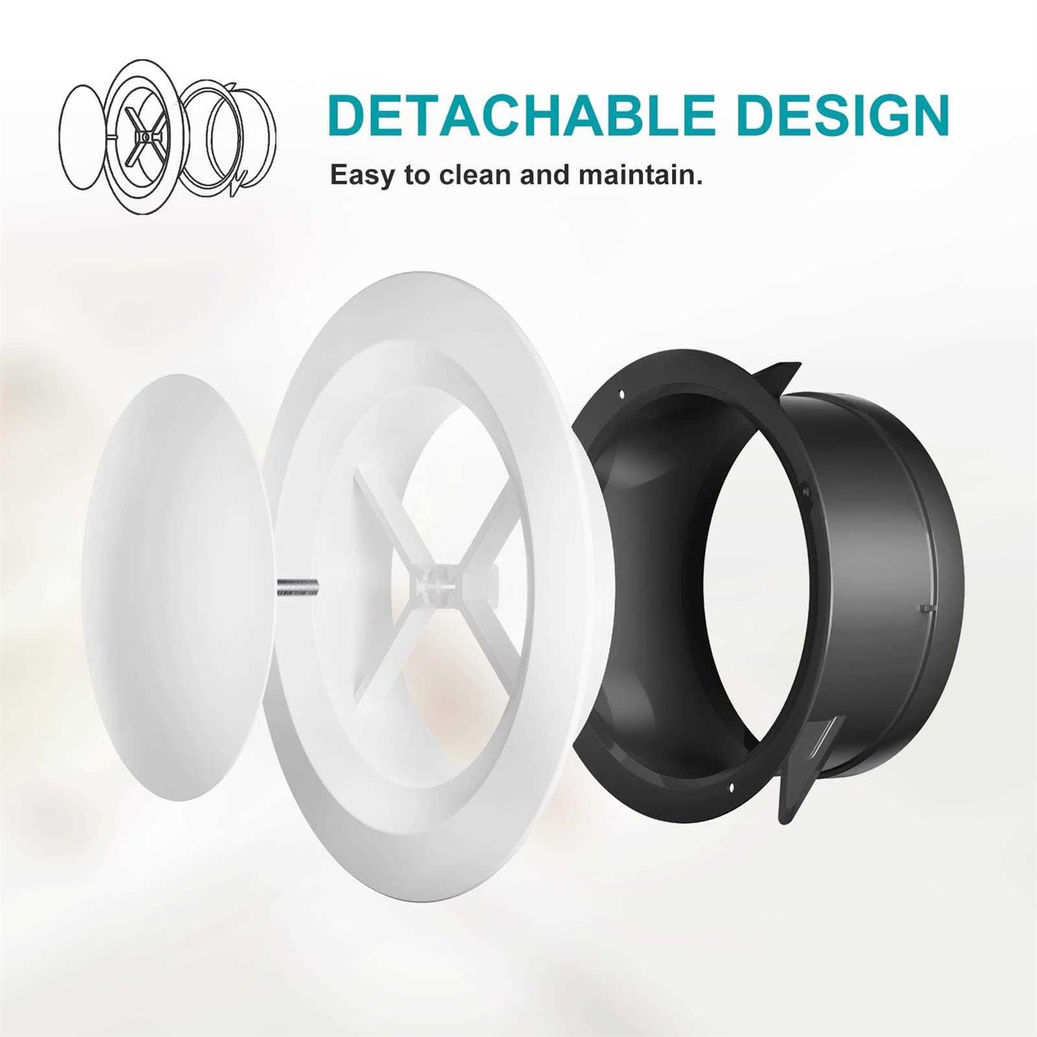 HG Power 6 Inch Air Vent Covers ABS Adjustable Soffit Vent - Image 3