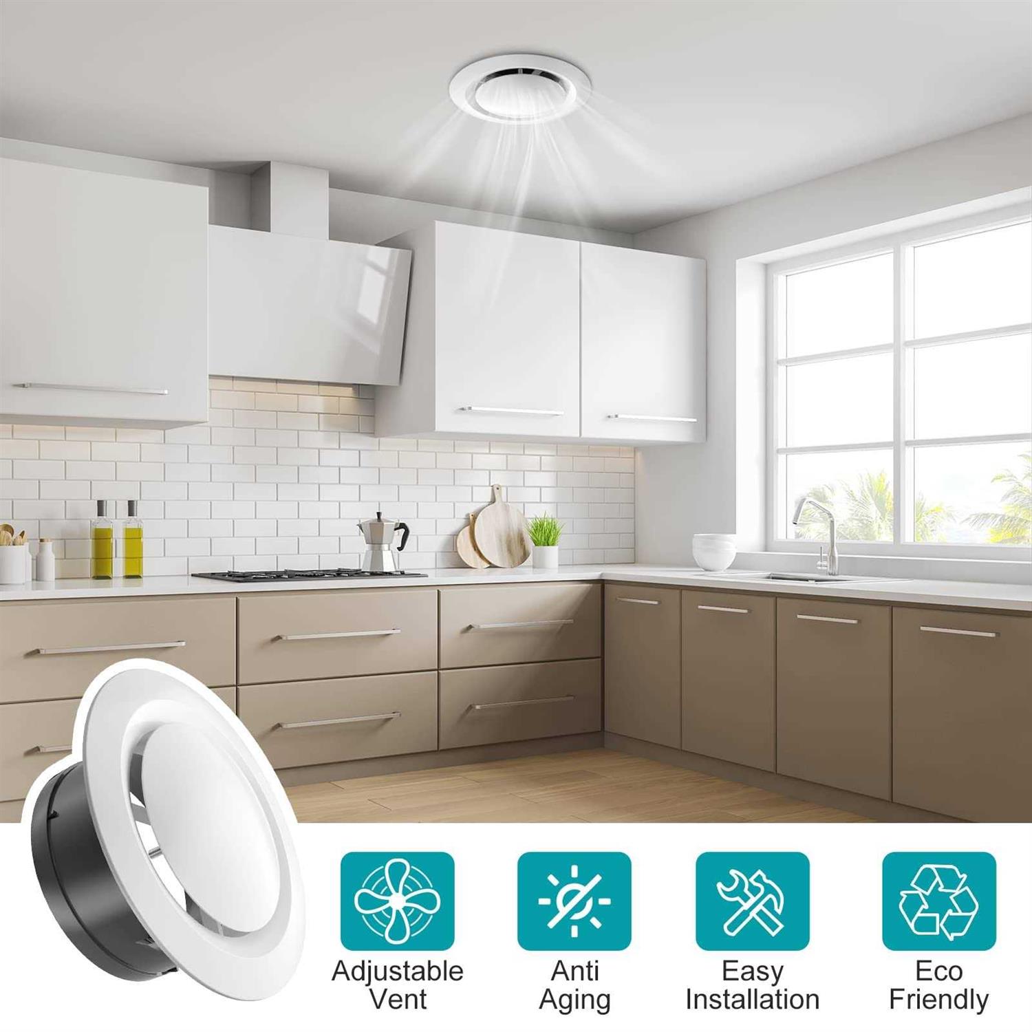 HG Power 6 Inch Air Vent Covers ABS Adjustable Soffit Vent - Image 5