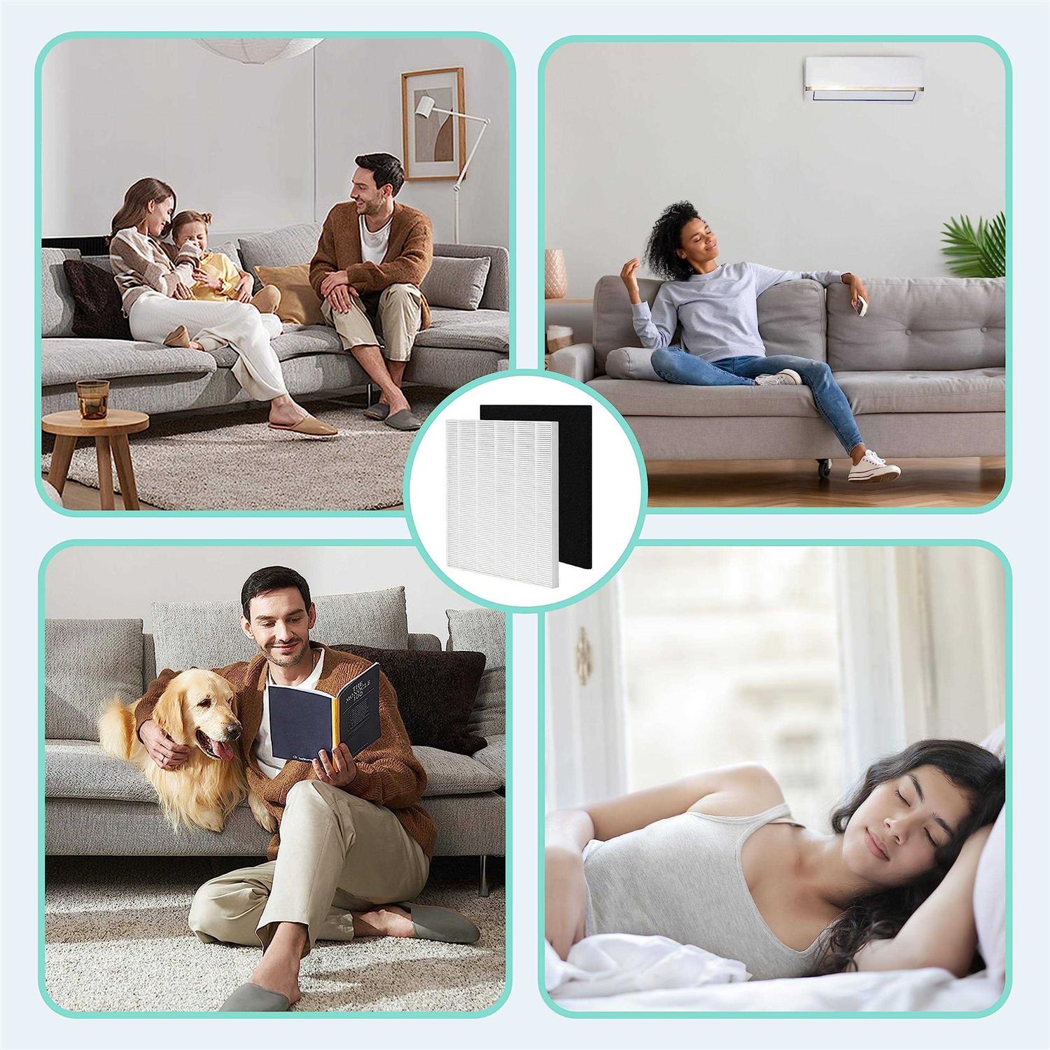 D360 Filter Replacement for Winix Air Purifier D360, Includes 2 True HEPA filters and 8 Activated Carbon Pre-filters - Image 4