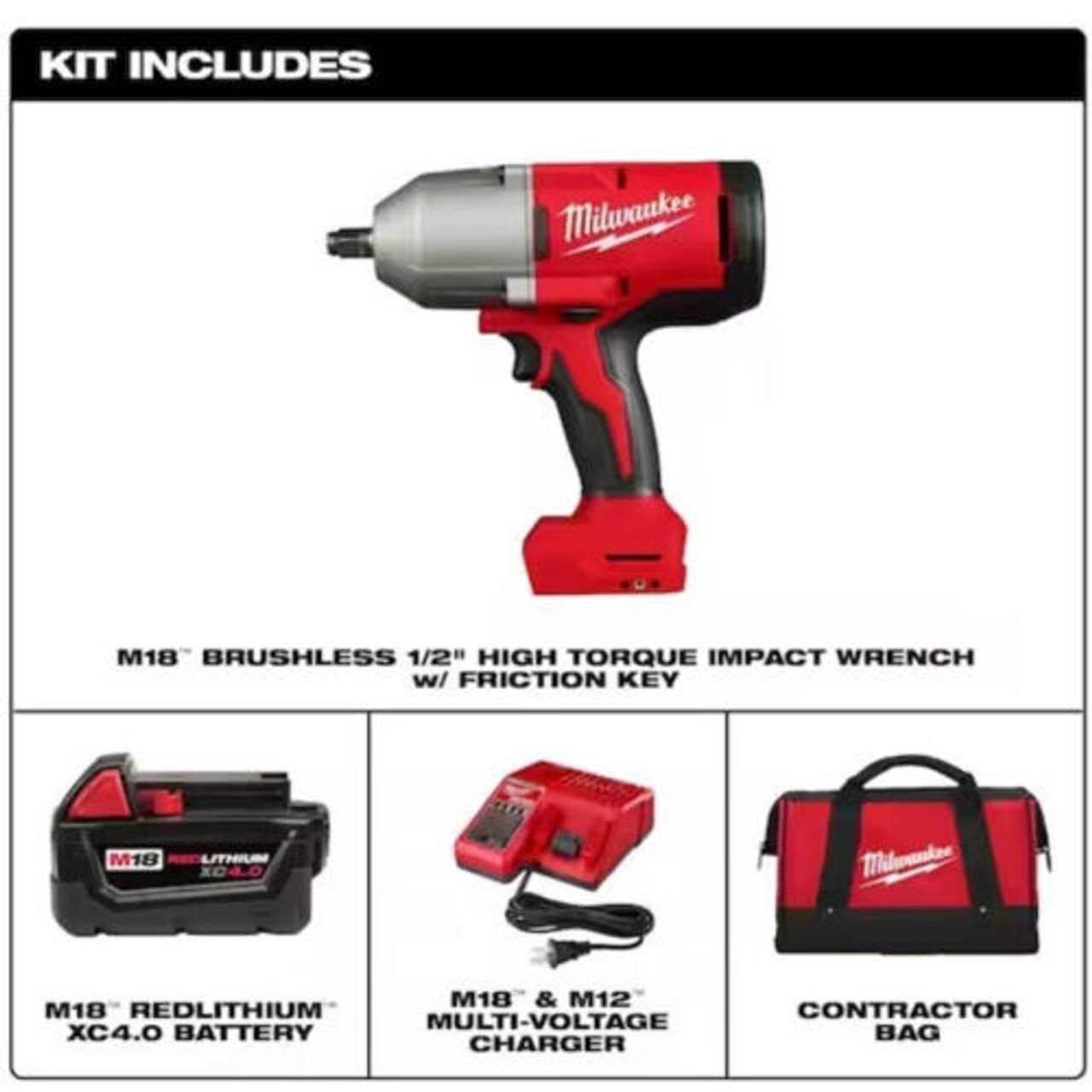 Milwaukee M18 Brushless High Torque Impact Wrench Kit - Image 5