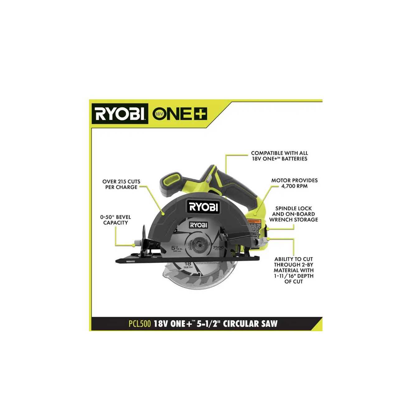 Ryobi ONE+ 18V Cordless 5 1/2 in. Circular Saw - Image 5