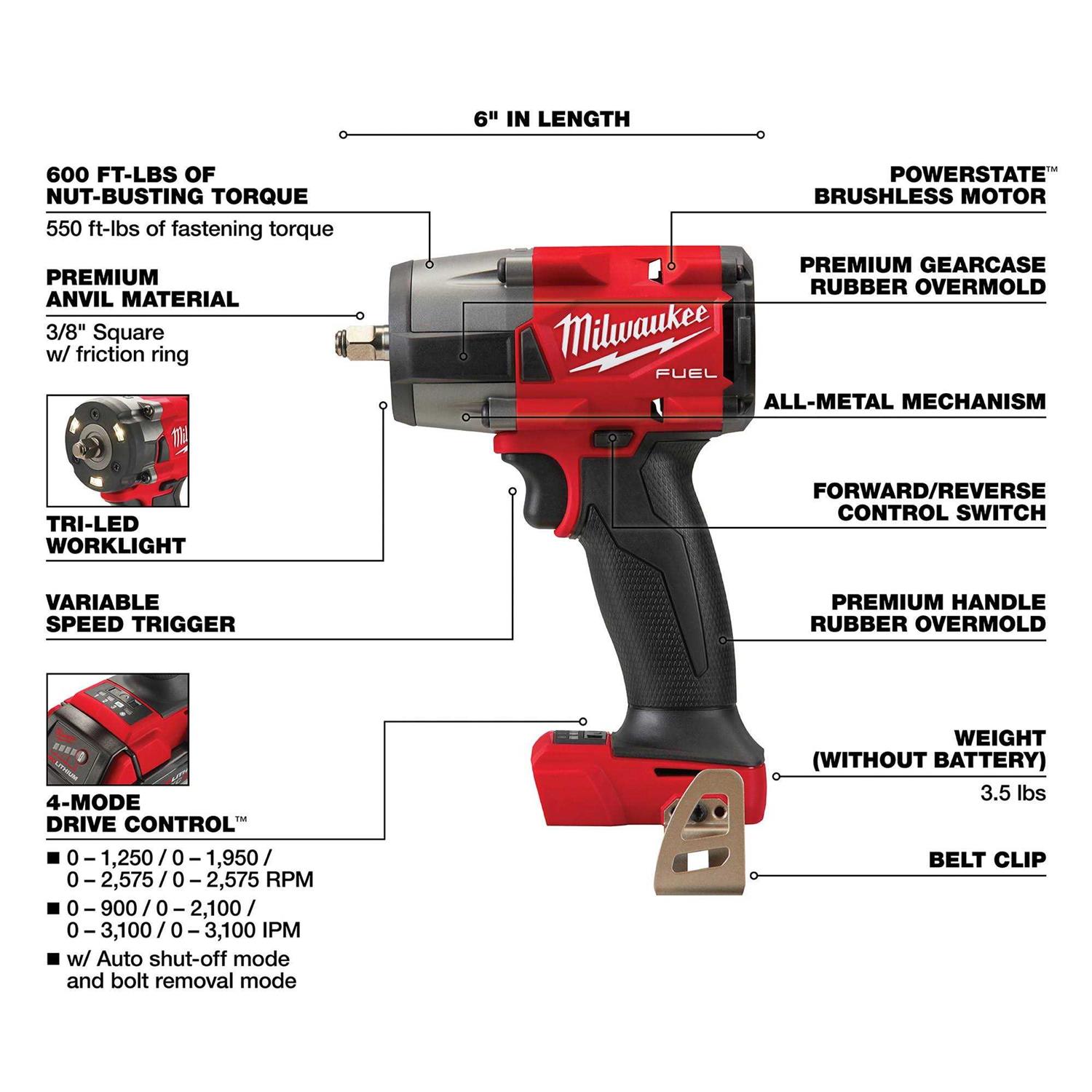Milwaukee Tool M18 FUEL 3/8 2960 - Image 5