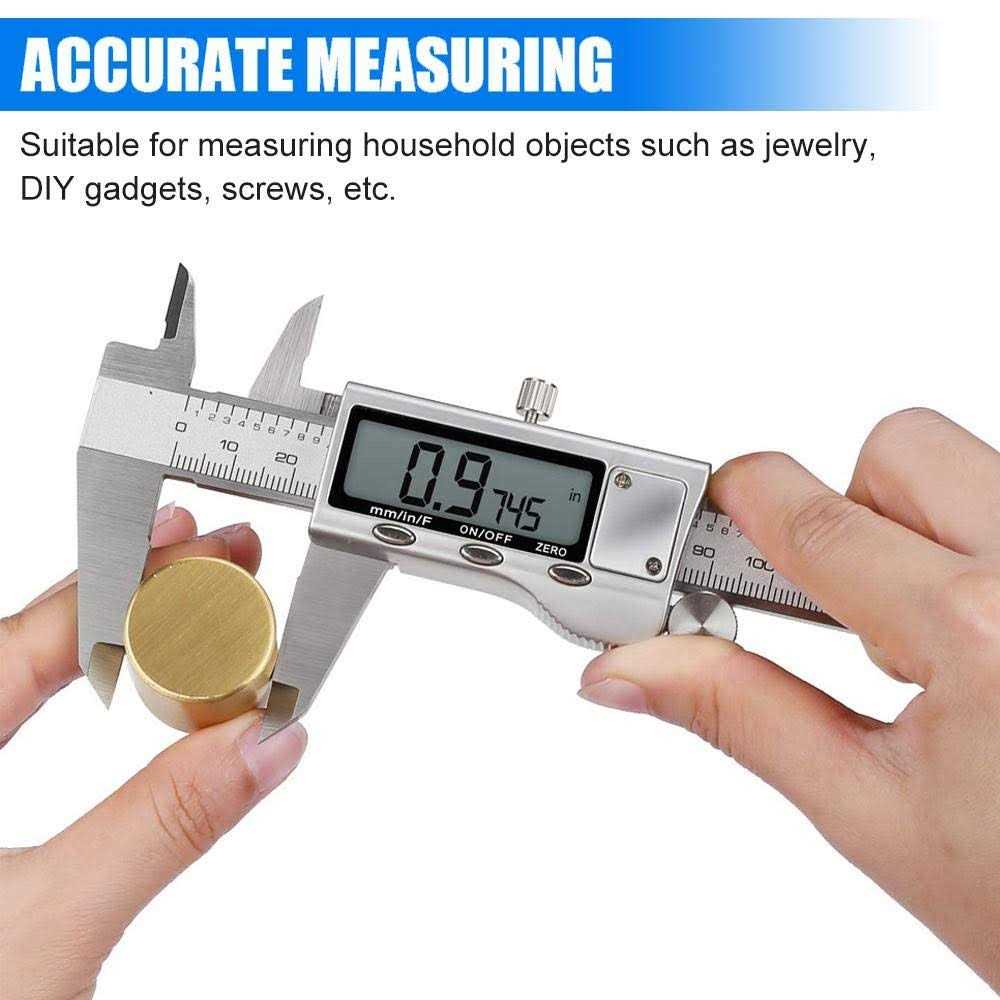 Jiavarry Digital Caliper Measuring Tool Stainless Steel Vernier Caliper Digital Micrometer with Large LCD Screen - Image 4