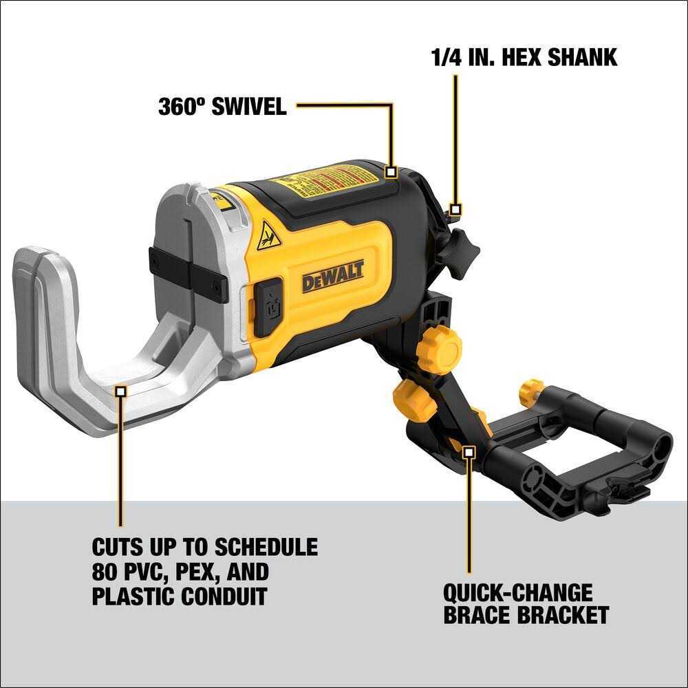 DEWALT DWAPVCIR Impact Connect PVC/PEX Pipe Cutter Attachment - Image 3