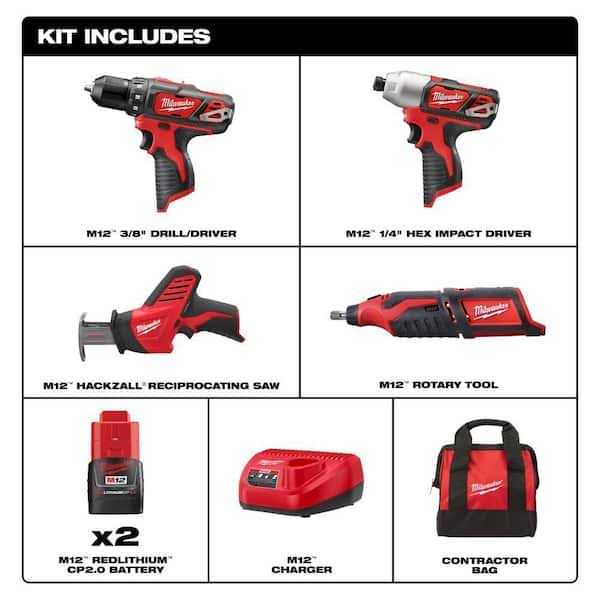Milwaukee M12 4-Tool Combo Kit 2497-24H - Image 5