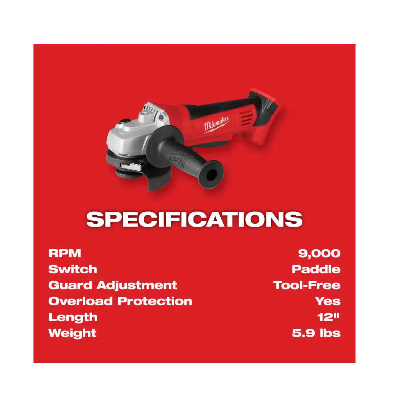 Milwaukee 2680-20 M18 Cordless Grinder/Cut-Off - Image 3