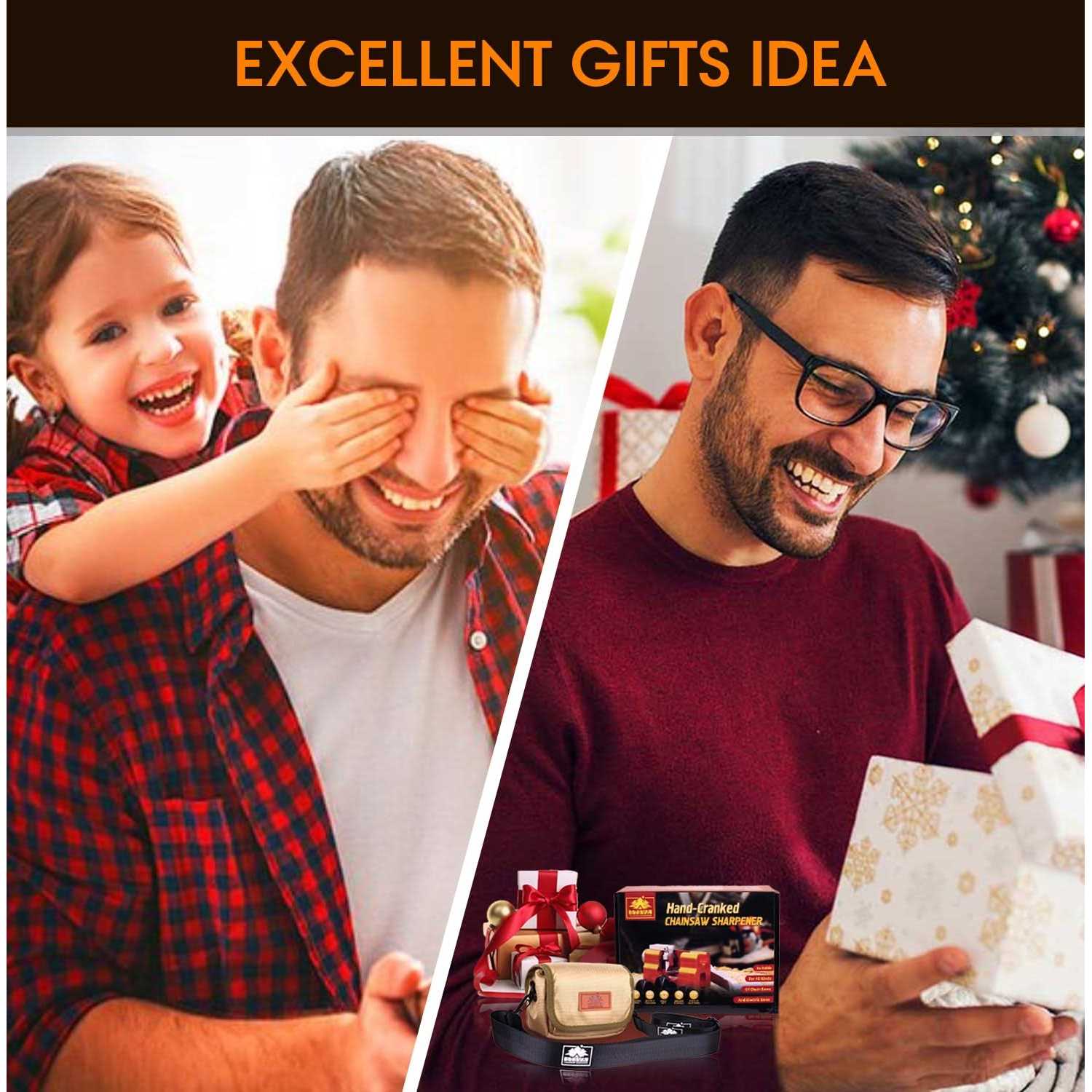 STSVA Chainsaw Sharpener, Hand-cranked Chainsaw Sharpening Jig Kit with Multifunctional Tool Bag and Tungsten Carbide Burr File - Image 4