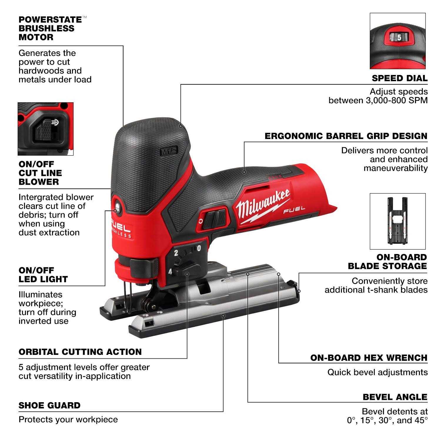 Milwaukee M12 FUEL Jig Saw 2545-20 - Image 4