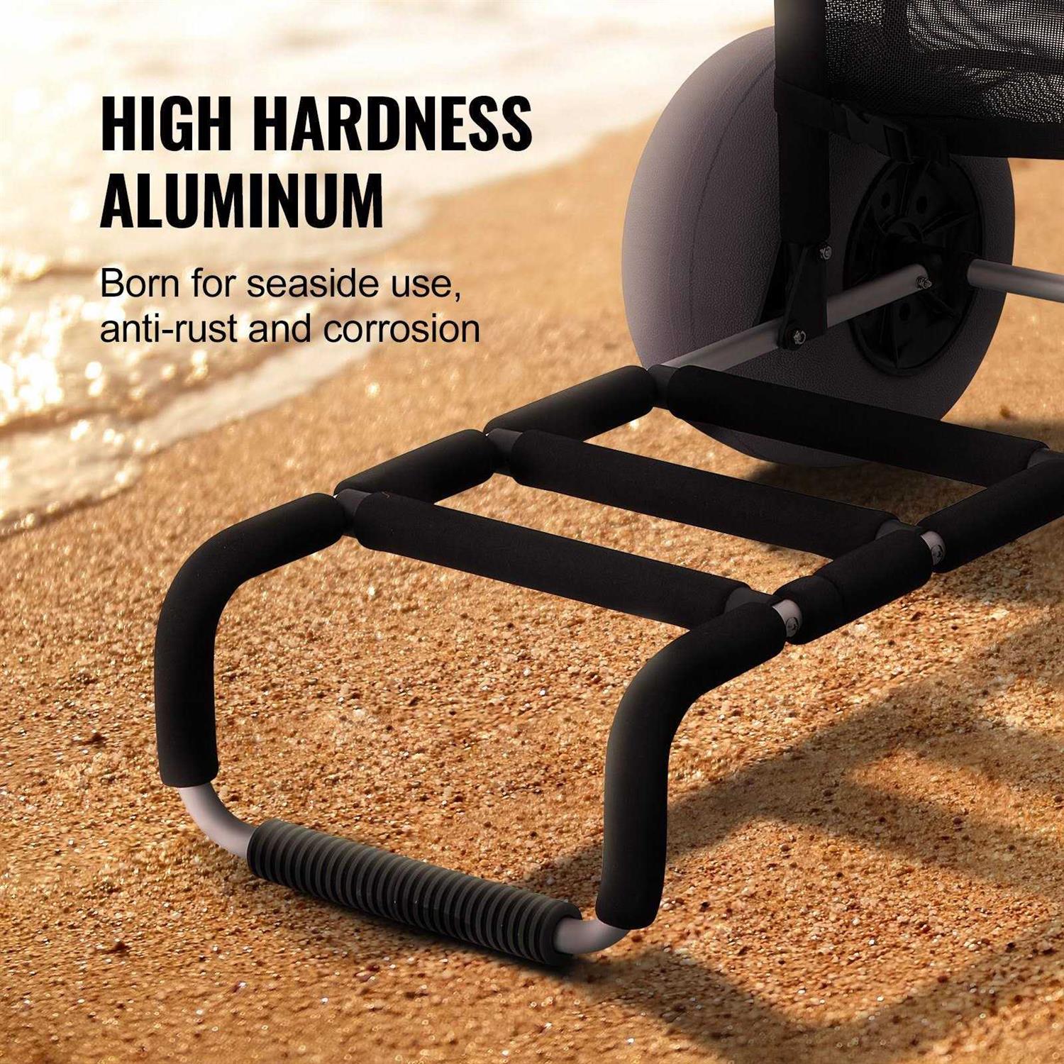 VEVOR Beach Cart for Sand 23 inch x 15 inch Cargo Deck - Image 5