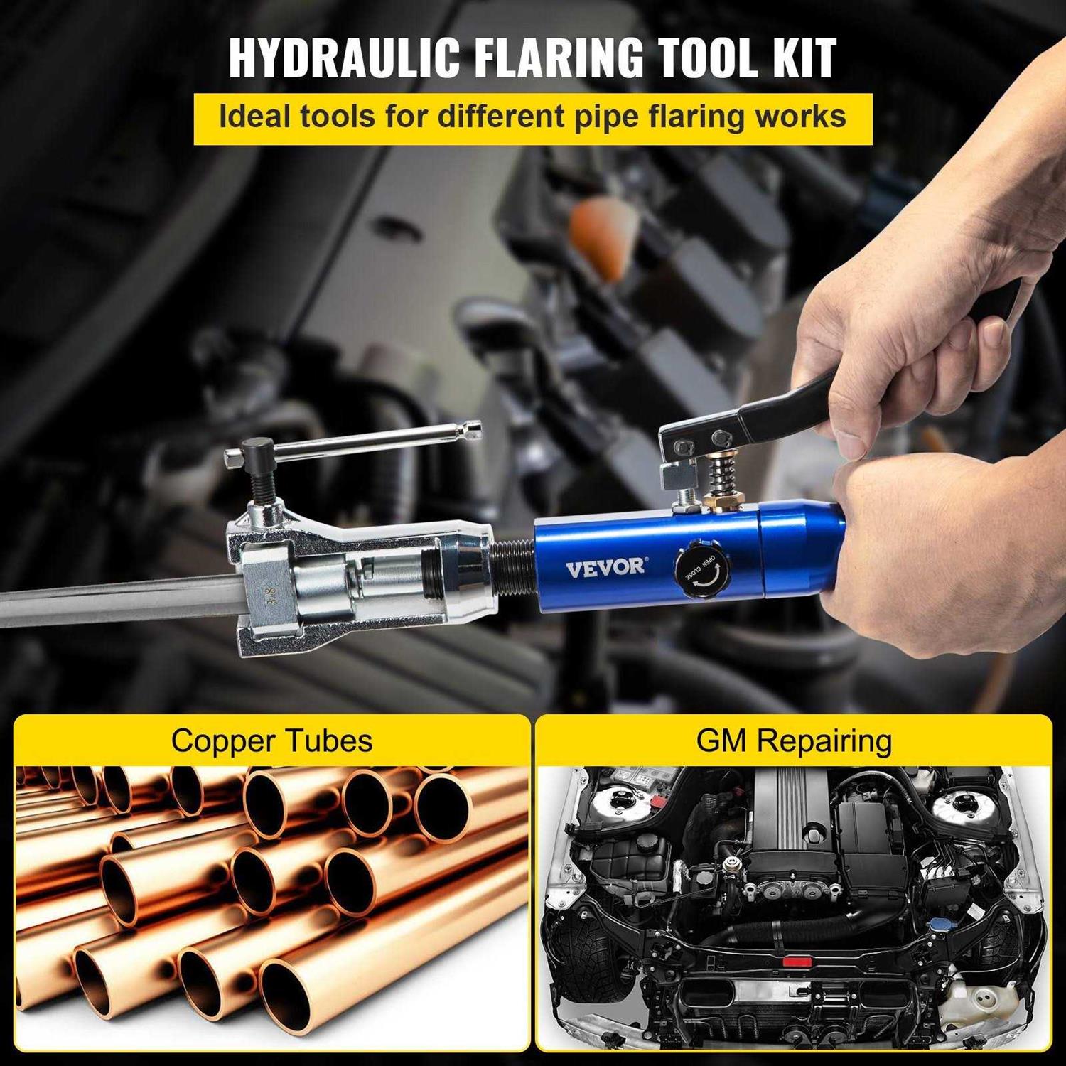 VEVOR Hydraulic Flaring Tool Kit 45 Double Flaring Tool Brake Repair Brake Flaring Tools for 316-12 Brake Flare Tool KKJDXTZ450305CHVCV0 - Image 3