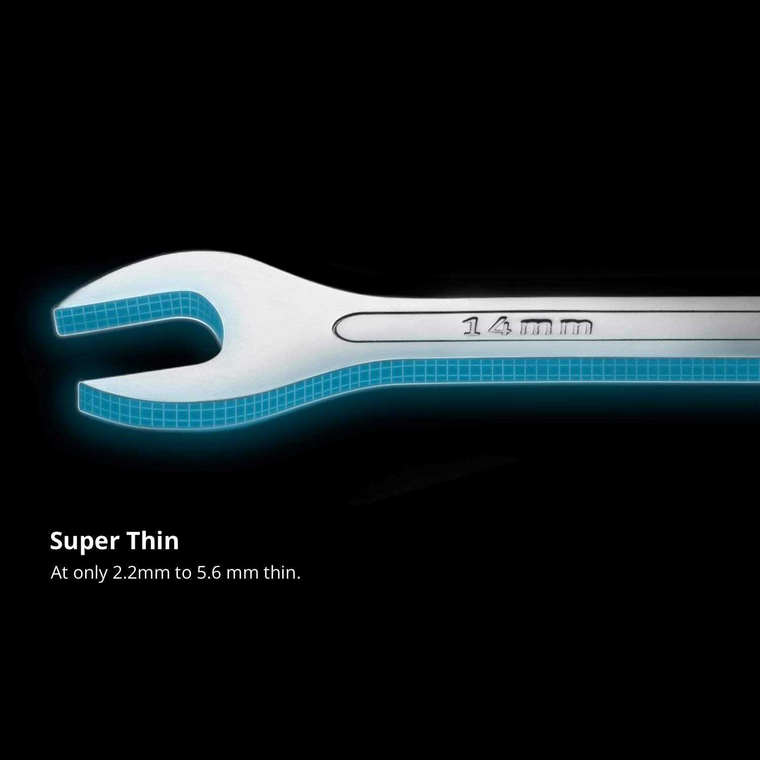 Capri Tools Metric and SAE Super-Thin Open End Wrench Set - Image 5