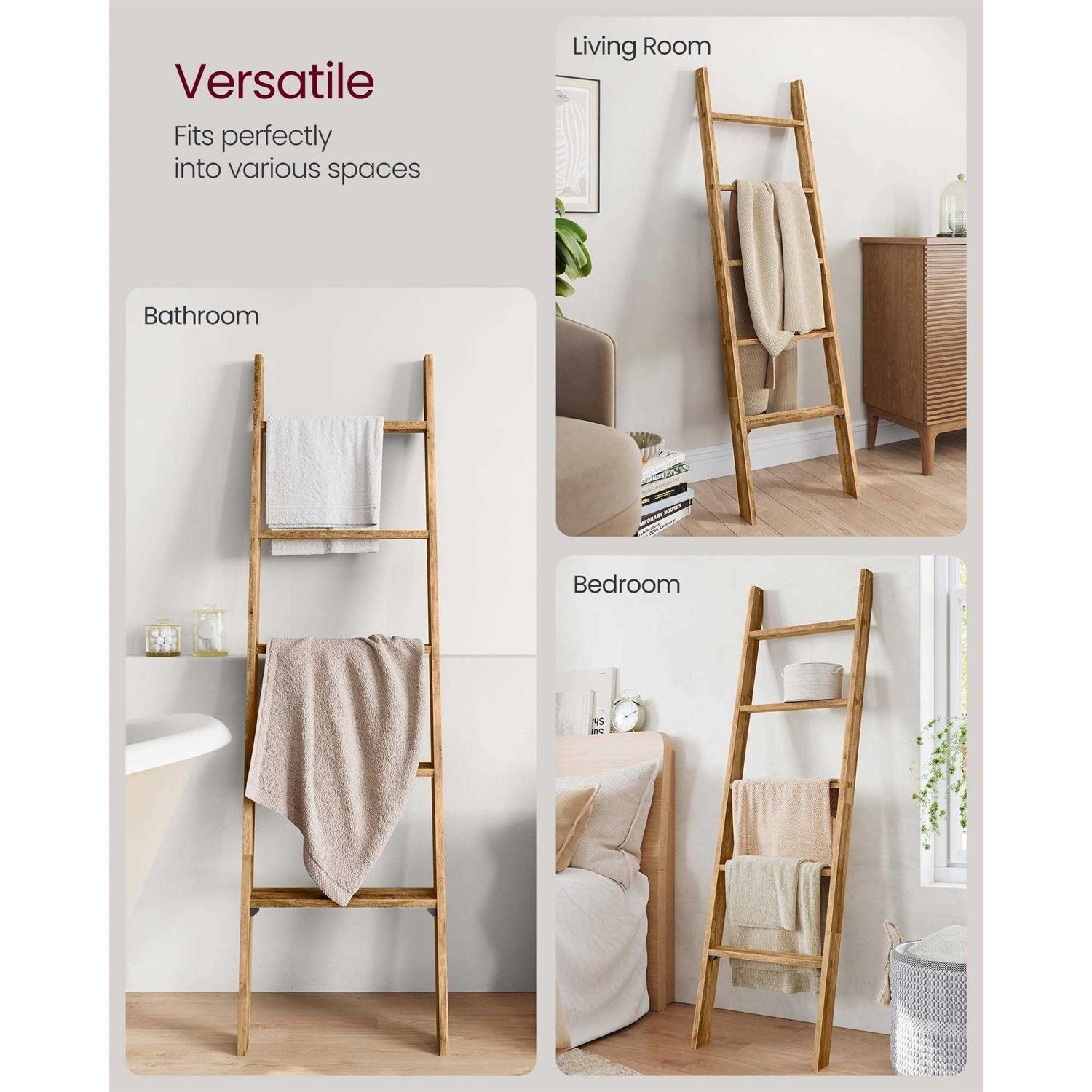 VASAGLE 5-Tier Blanket Ladder Shelf - Image 5