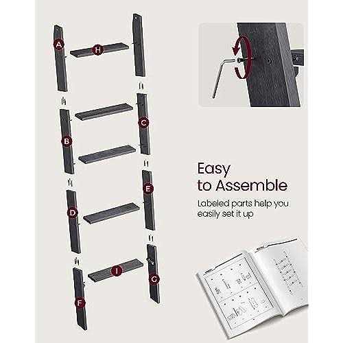 VASAGLE 5-Tier Blanket Ladder Shelf - Image 5