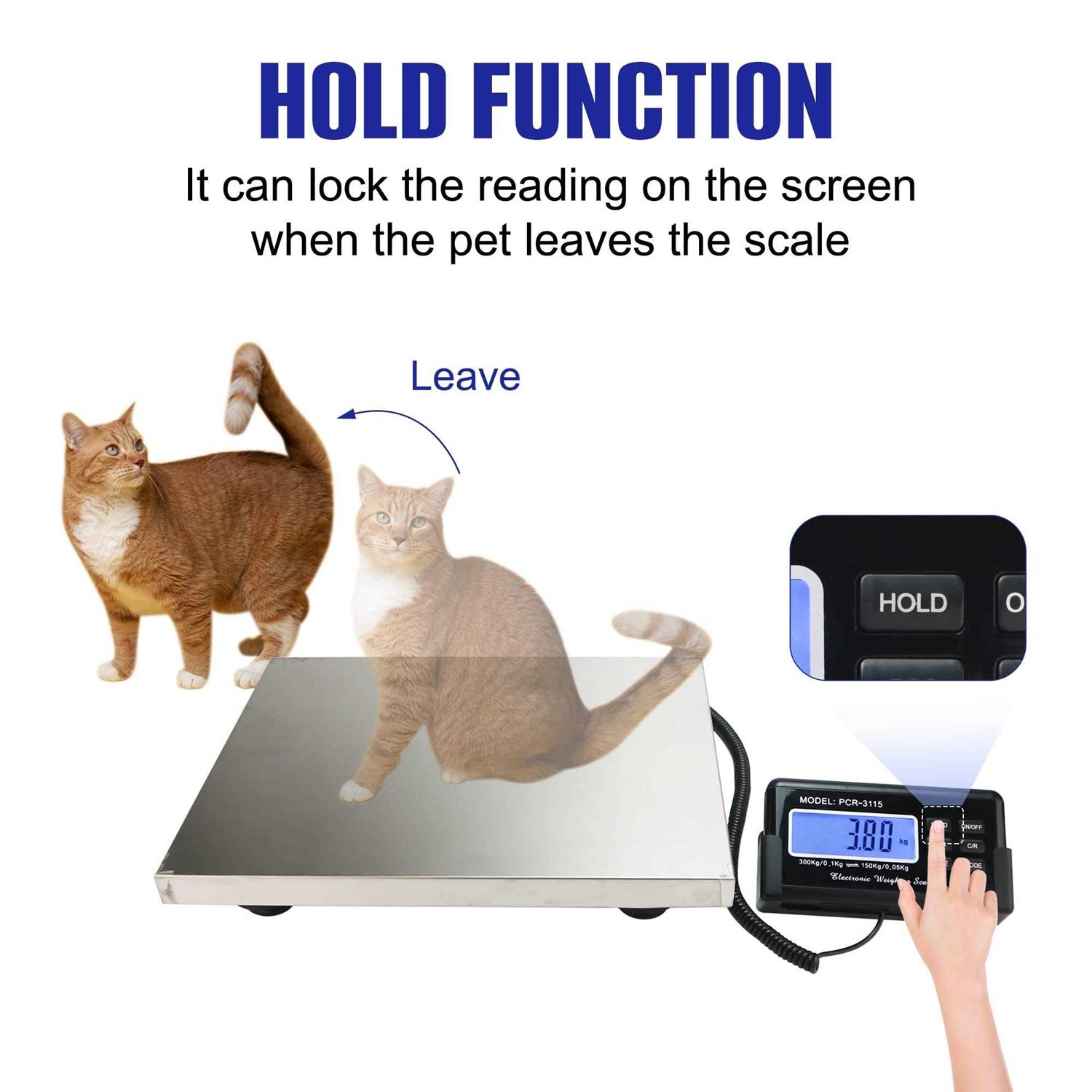 Charmline Digital Livestock Scale 660Lbs x 0.2Lbs Pet Vet Scale Large Platform 12x15 Inch - Image 4