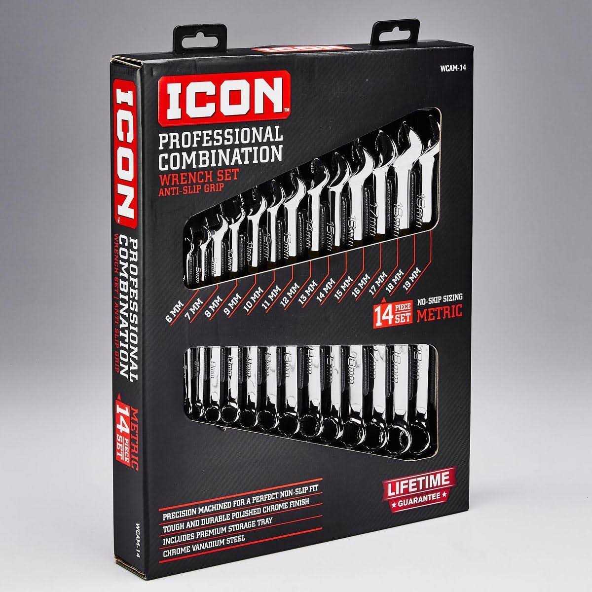 Icon Anti-Slip Grip Professional Combination Wrench Set - Image 3