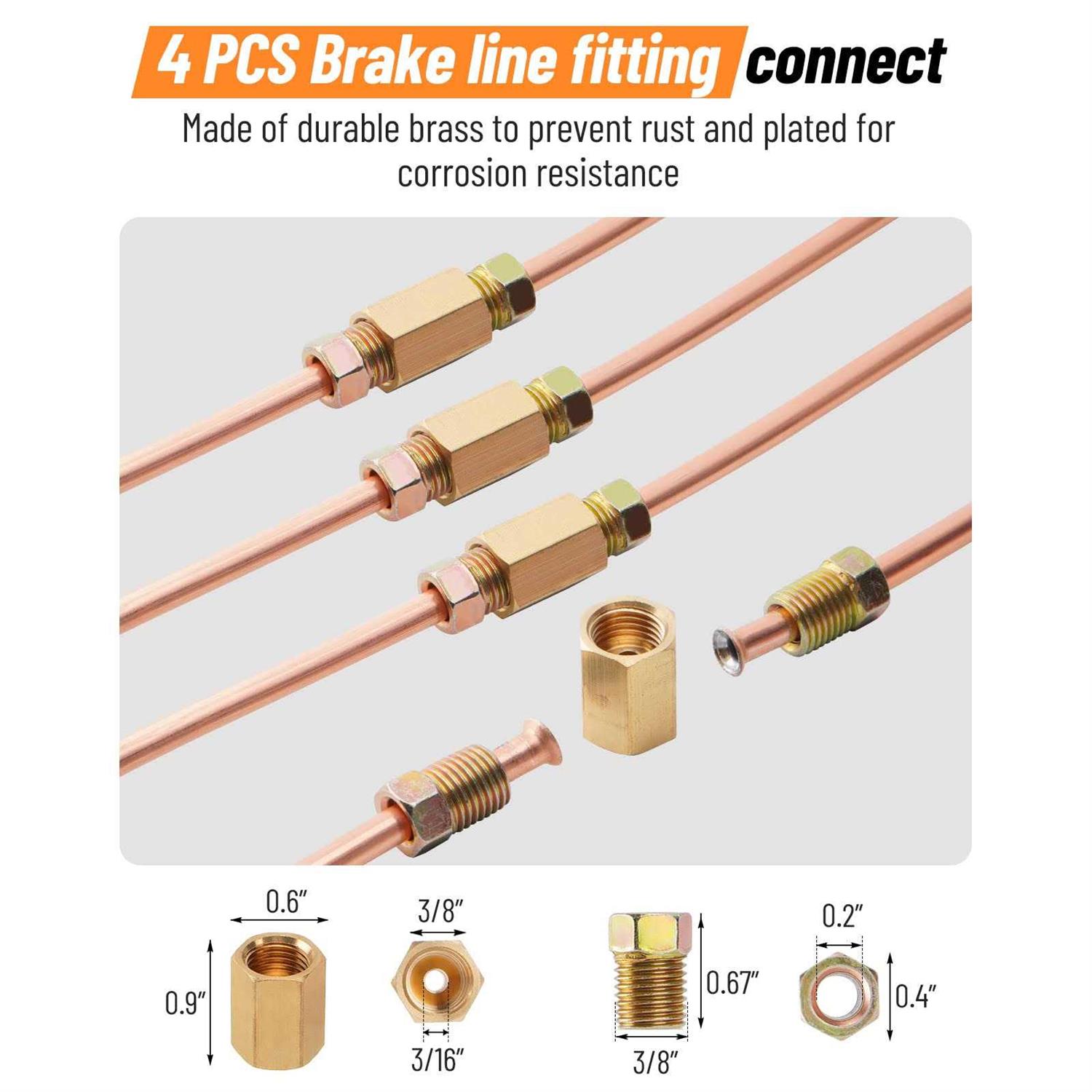 Racewill 25 ft 3/16 Copper Coated Brake Line Kit + Double & Single Flaring Tool Kit - Image 4