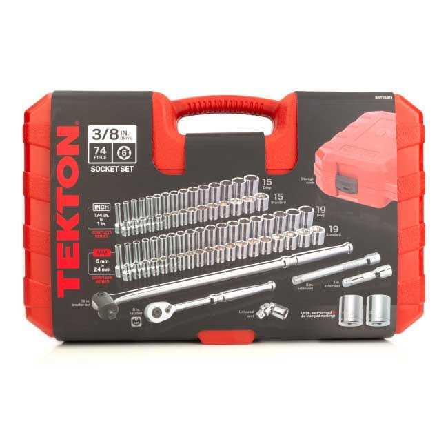 Tekton 3/8 Inch Drive 6-Point Socket and Ratchet Set - Image 3