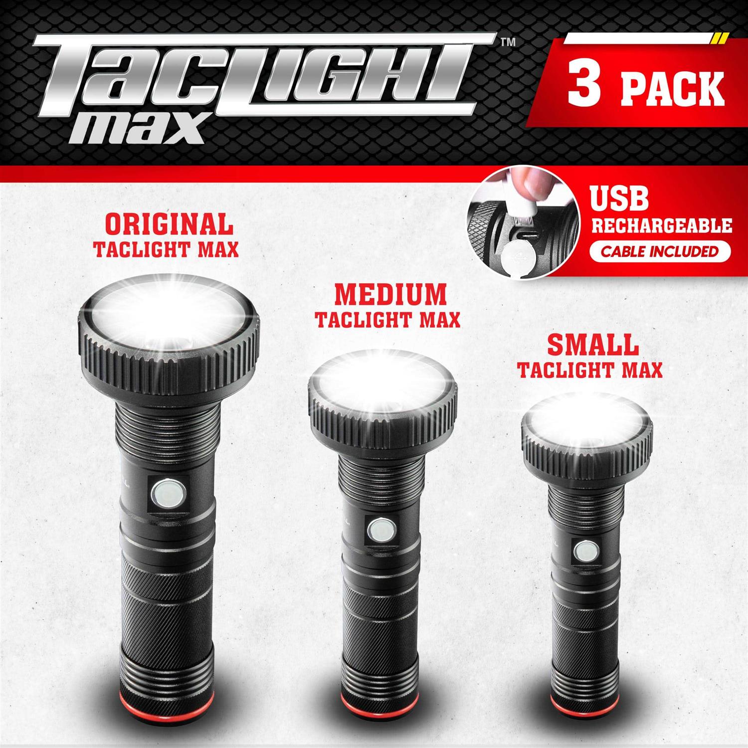 Taclight Max 3 Pcs Tactical Flashlights High Lumens - Image 4