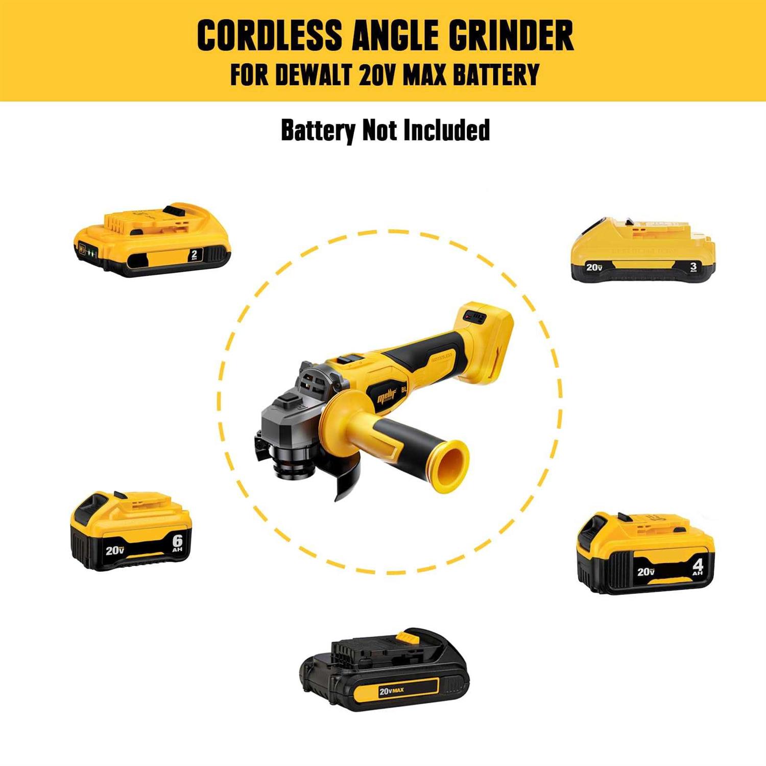 Cordless Angle Grinder Compatible with DeWalt 20V Max Battery 4-1/2-Inch - Image 3