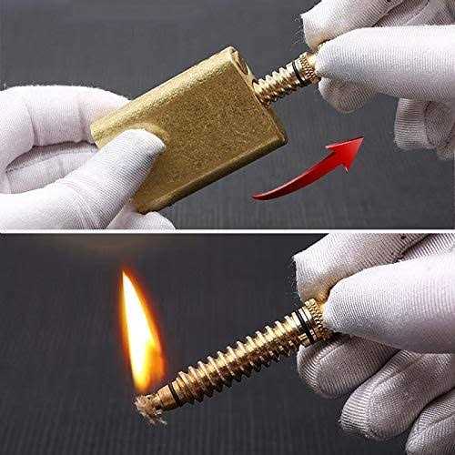 Morisk Lighter Permanent Match Cool Pipe Lighter Fluid Refillable Copper Vintage Trench Lighters - Image 3