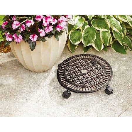 Better Homes & Gardens 14in Brown Cast Iron Plant Caddy - Image 4