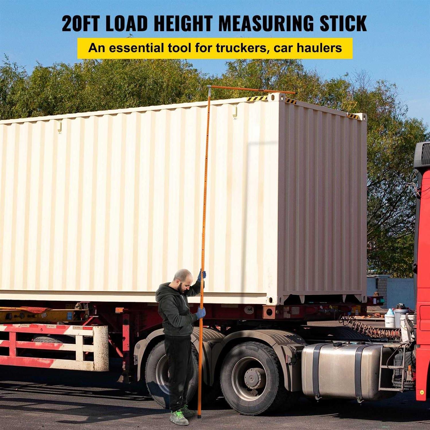 VEVOR Load Height Measuring Stick Sturdy Fiberglass Truck Height Stick with Adjustable Pole - Image 3