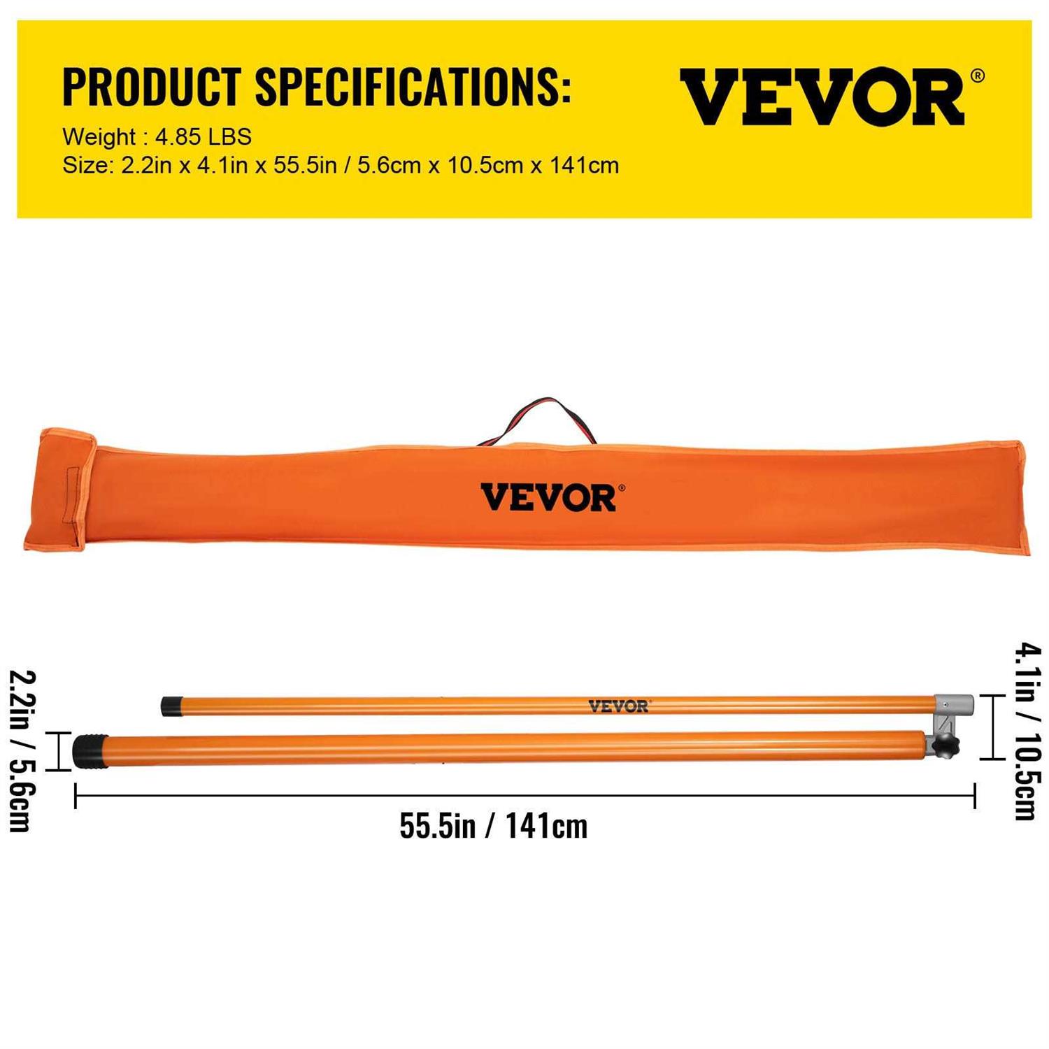 VEVOR Load Height Measuring Stick Sturdy Fiberglass Truck Height Stick with Adjustable Pole - Image 4