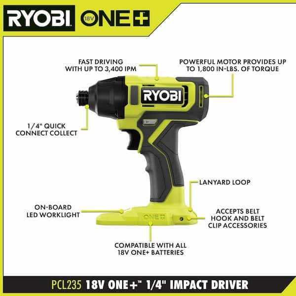 Ryobi ONE+ 18V Cordless 2-Tool Combo Kit with Drill/Driver, Impact Driver, 1.5 Ah Batteries, and Charger - Image 3