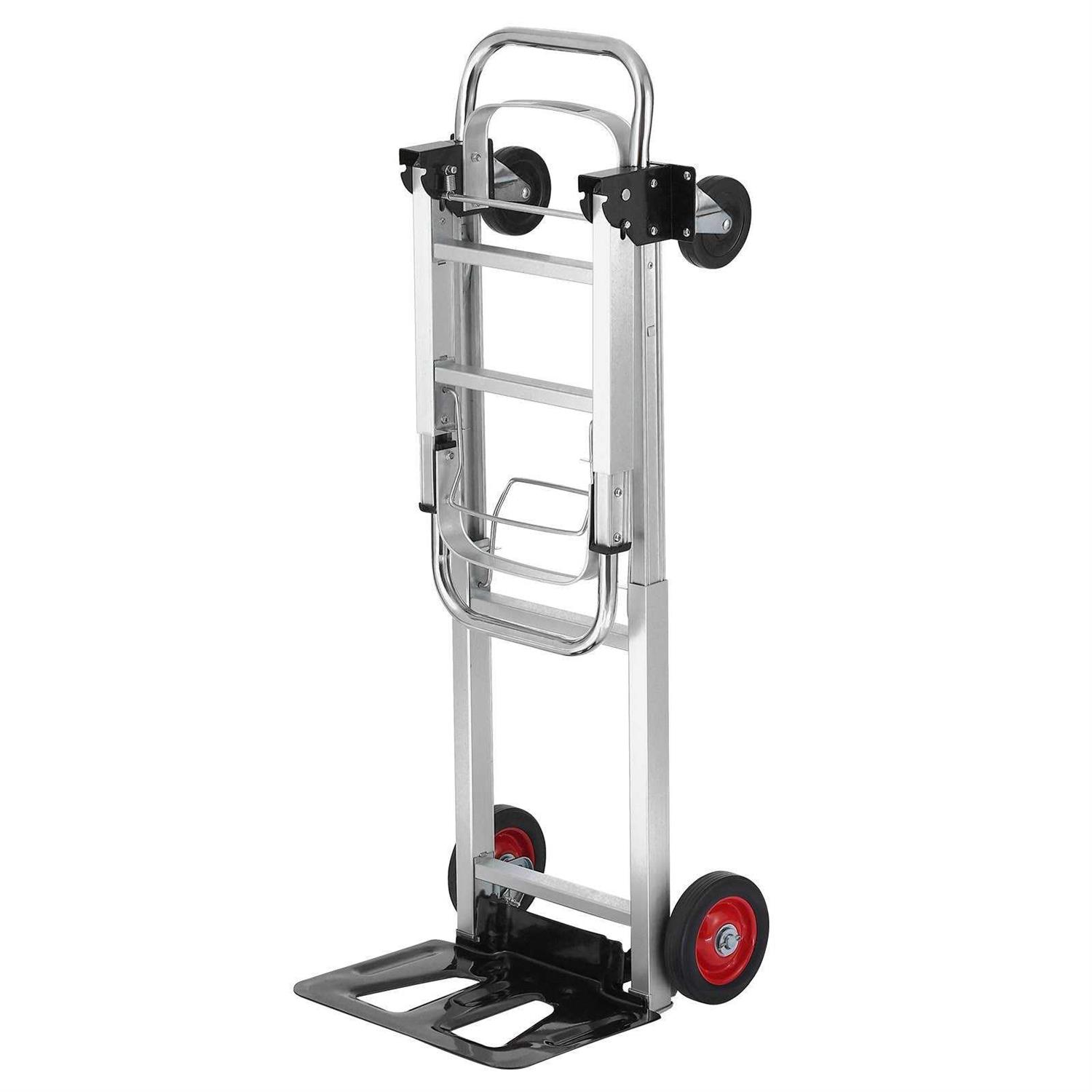 VEVOR Aluminum Hand Truck 2 in 1 Folding Dolly Cart 400 lbs Capacity Heavy Duty - Image 4