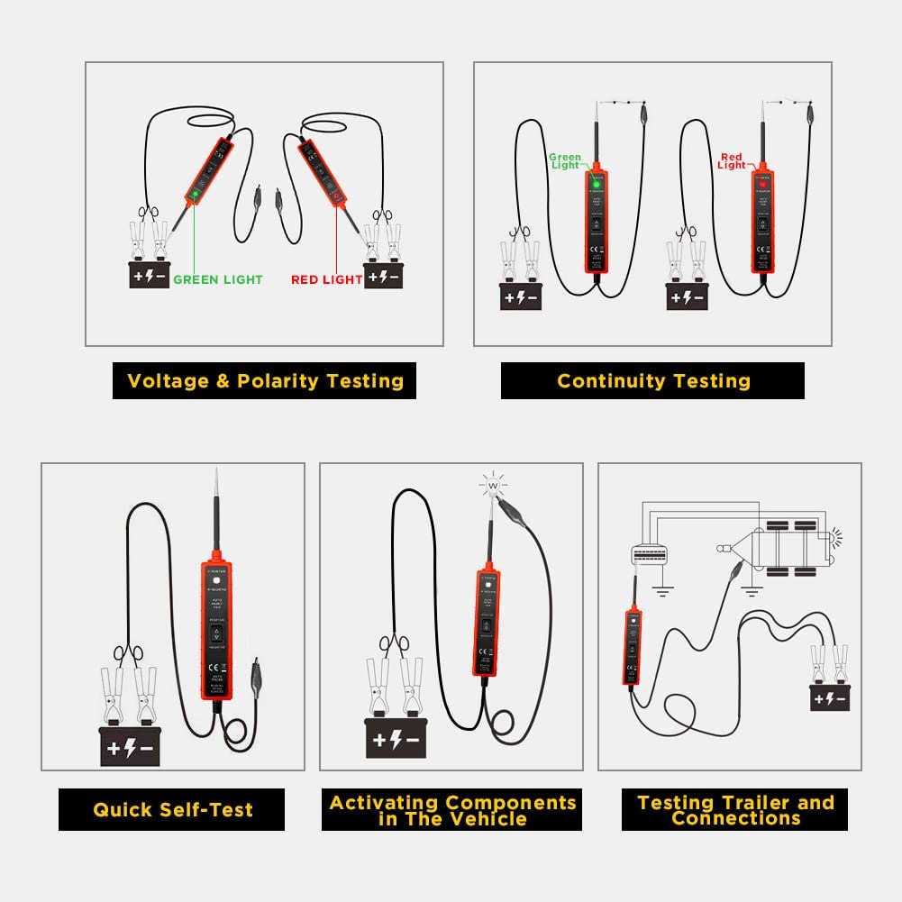 Duoyi Power Circuit Probe Tester 6V-24V DC Test Light Short Circuit Tester Component Activation Electrical Tester Polarity Identify Continuity Tester - Image 3