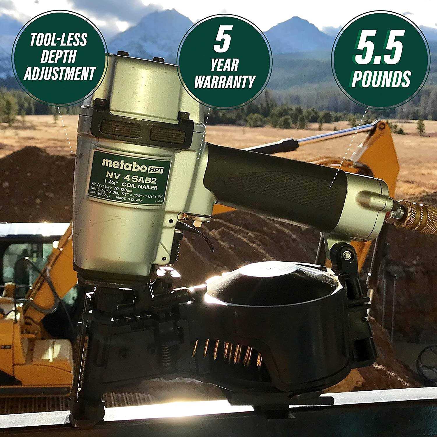 Metabo HPT Coil Roofing Nailer 1-3/4 NV45AB2M - Image 3