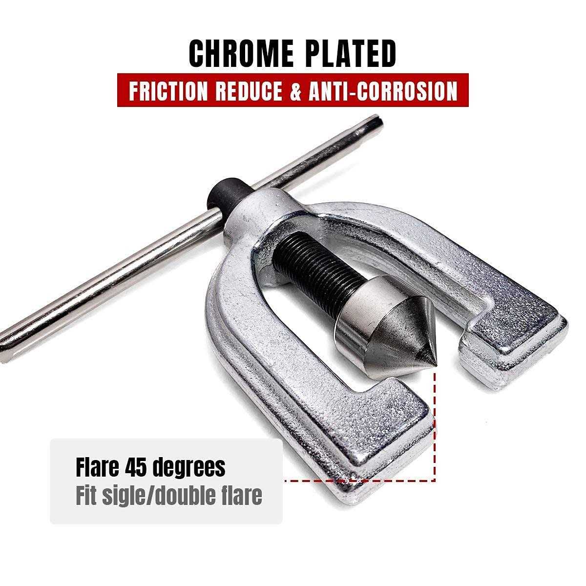 Thorstone Double & Single Flaring Tool Kit for Brake Line and Brass Tubing Tool with Extra Adapters - Image 4