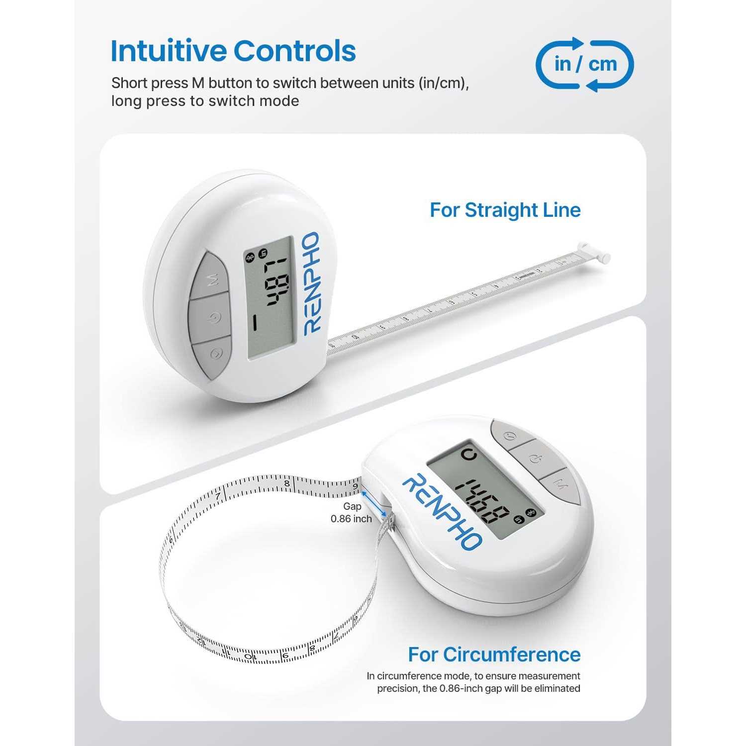 RENPHO Smart Tape Measure Body with App Bluetooth Measuring Tapes for Body - Image 3