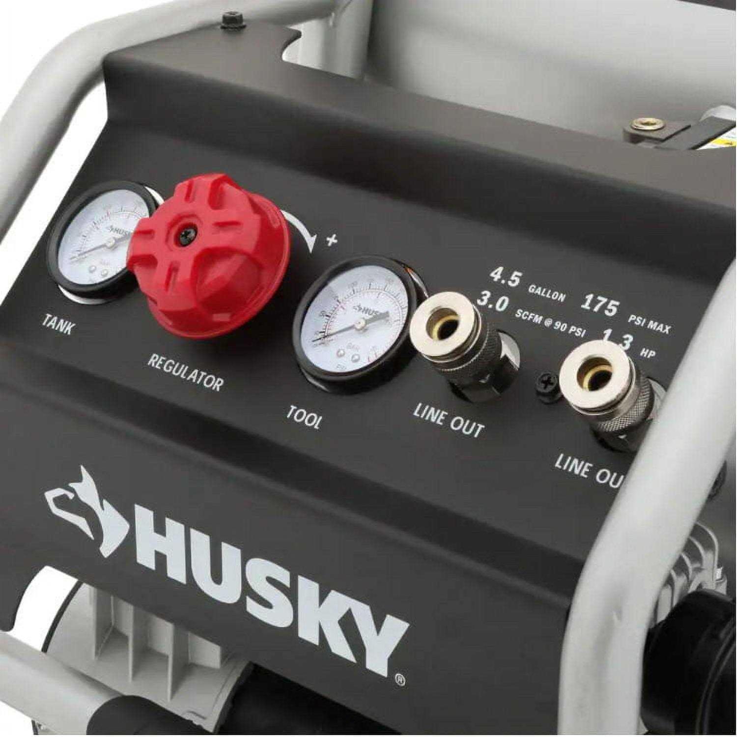 Husky 4.5 Gal Portable Electric Powered Silent Air Compressor - Image 4