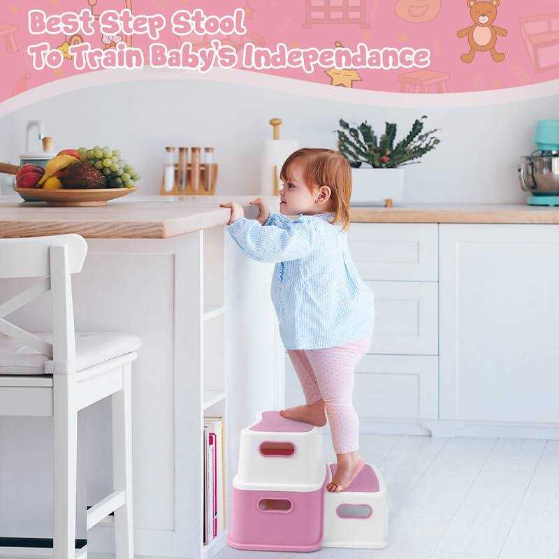 Ronipic 2 Step Stools for Kids Toddler Step Stool for Toilet Potty Training - Image 5