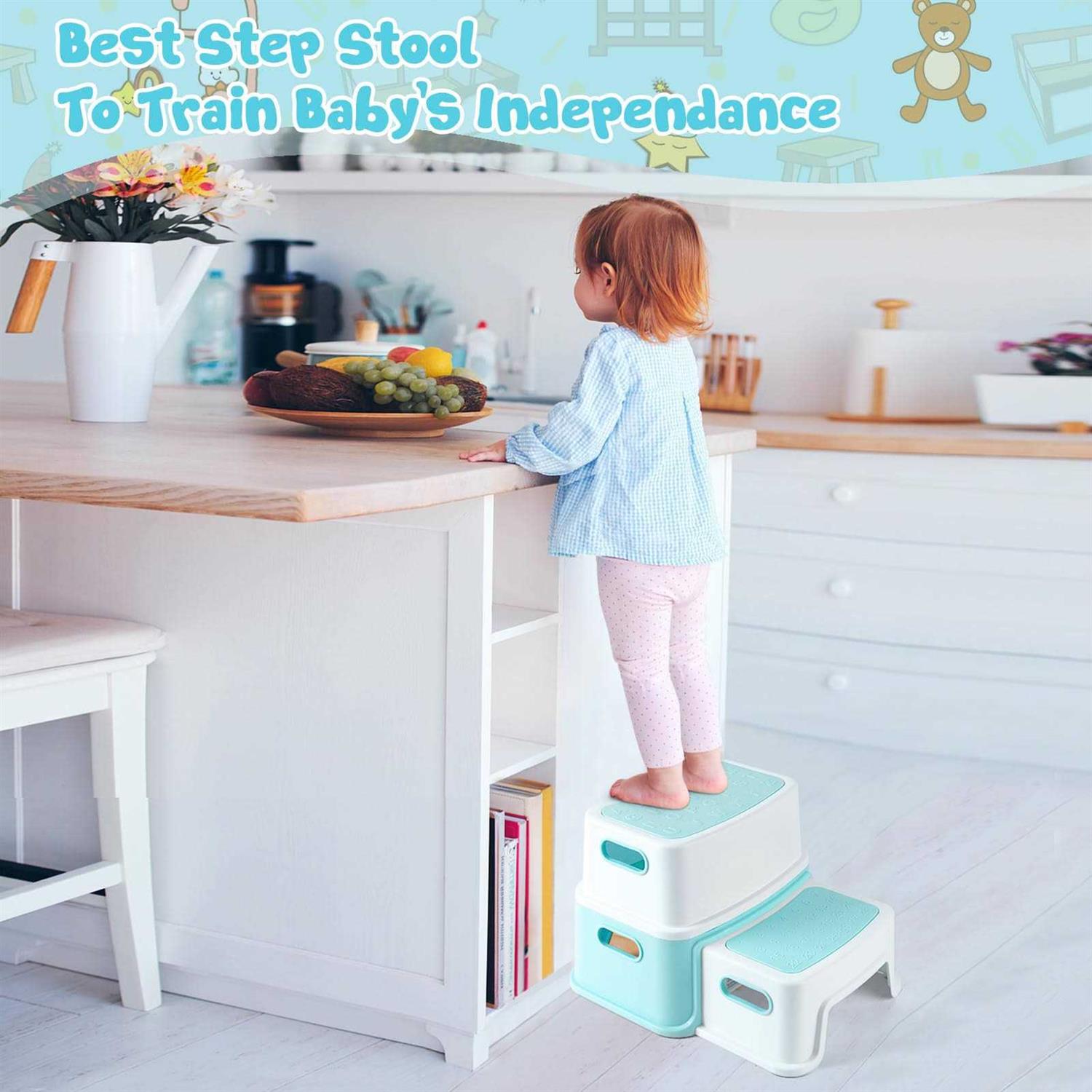 Ronipic 2 Step Stools for Kids Toddler Step Stool for Toilet Potty Training - Image 4