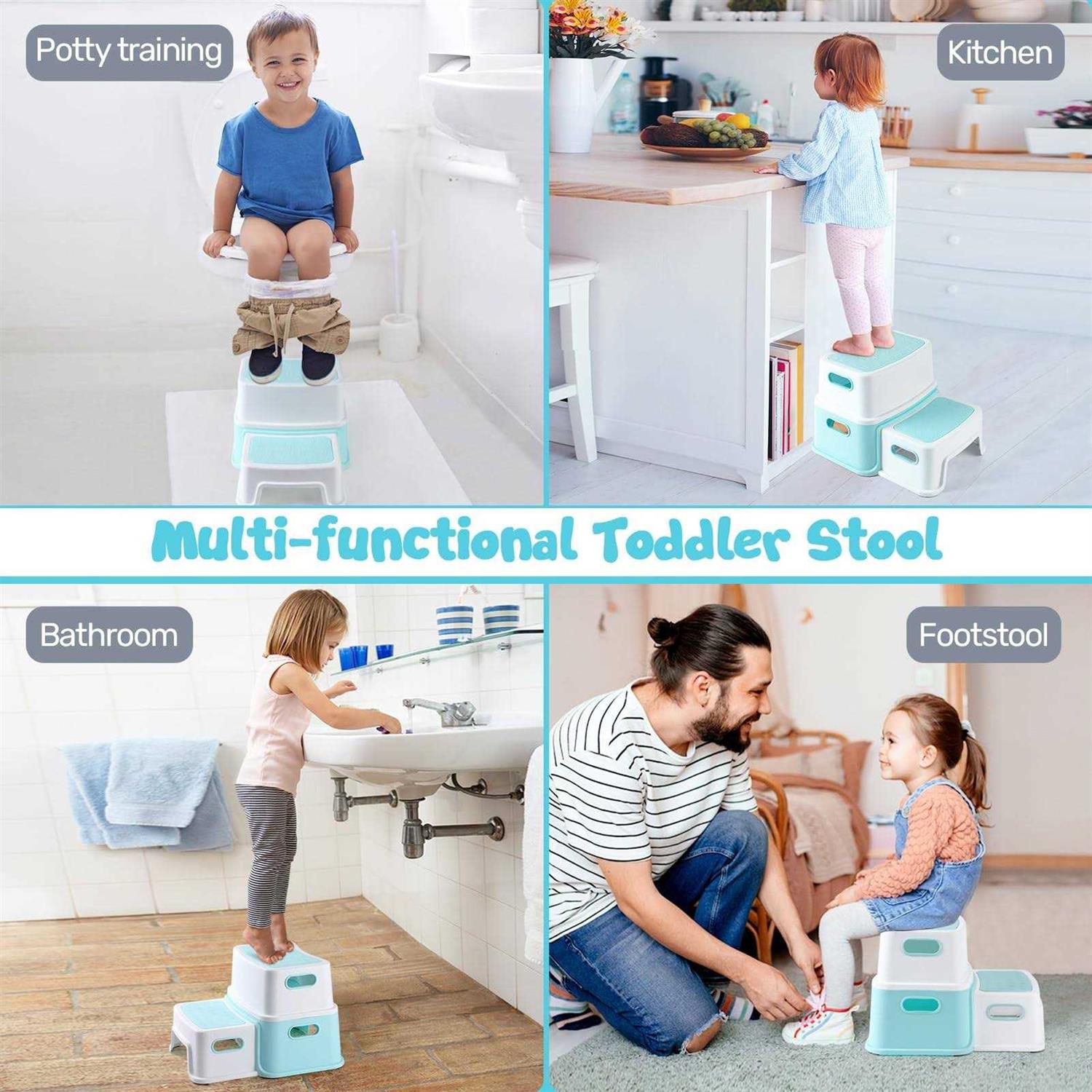 Ronipic 2 Step Stools for Kids Toddler Step Stool for Toilet Potty Training - Image 5