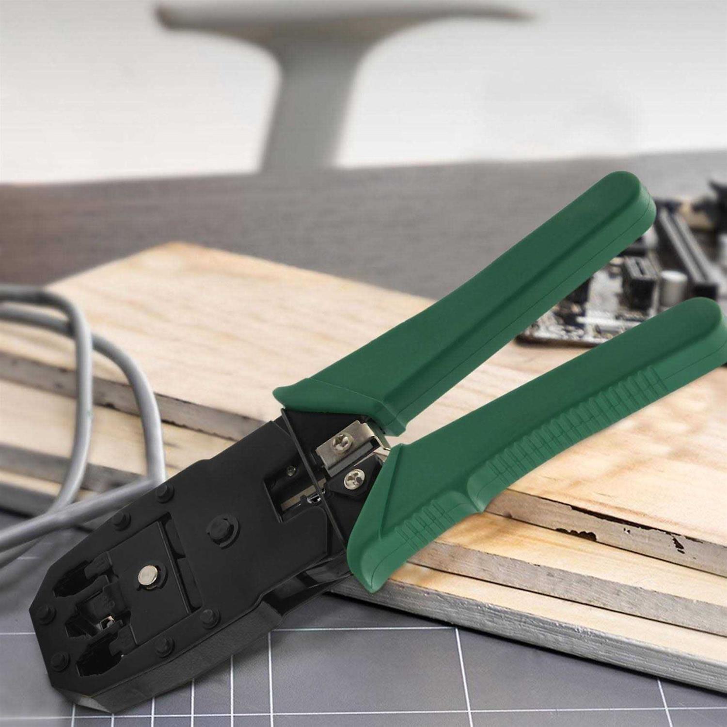 Network Cable Repair Tool Kit Set RJ45 Rj11 Cat6 Cable Tester Test Crimper Crimping Maintenance Stripper Tool Kit, Black - Image 3