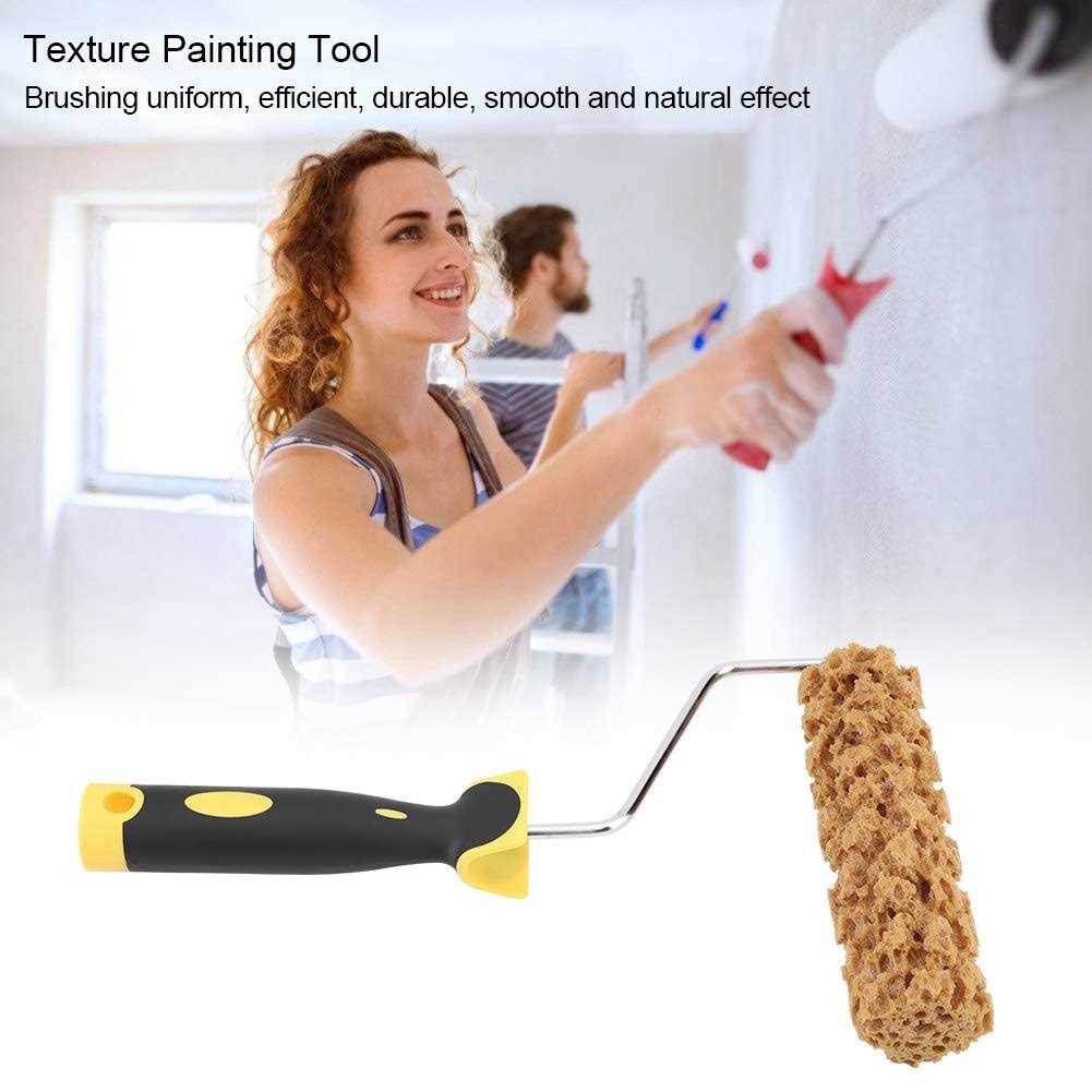 Maxmartt Texture Roller Texture Paint Rollers,Texture Pattern Paint Roller Brush with Handle Decorate for Wall Painting Tool - Image 3