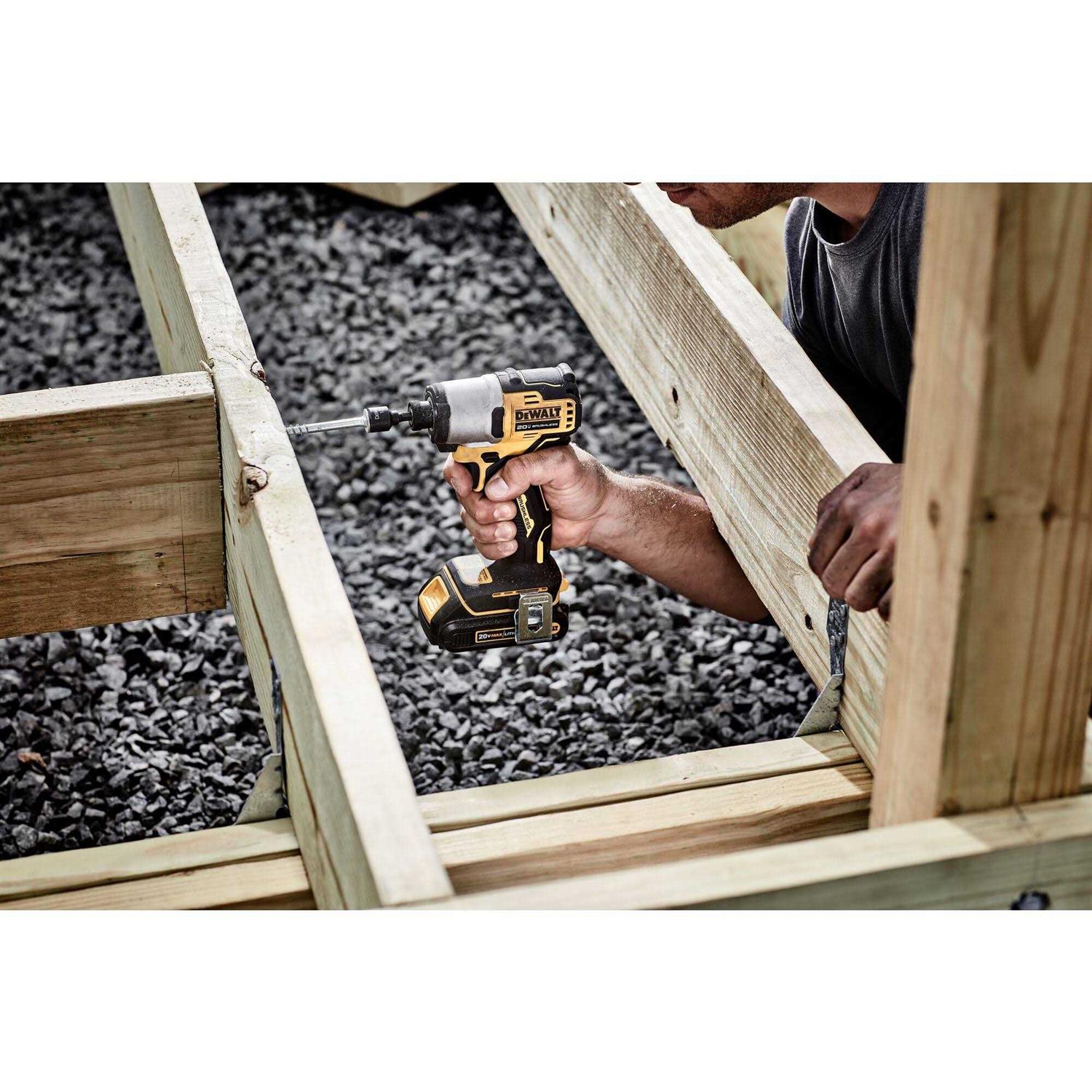 DEWALT 20V Max Brushless Cordless 1/4 in Impact Driver Kit DCF840D1 - Image 3