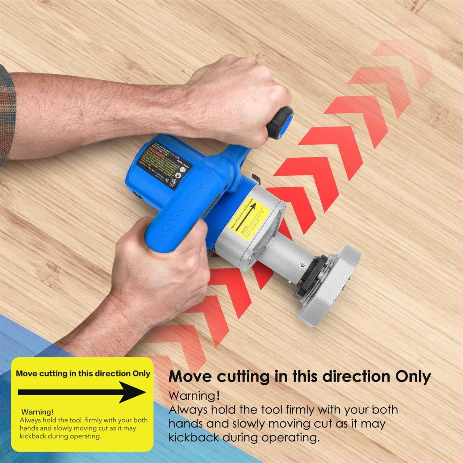 igooo Toe Kick Saw EKS85, Three 3-3/8 in. Blades, 2 Alloy Blade for Woods, 1 Diomend Blade for Tiles and Stones - Image 3