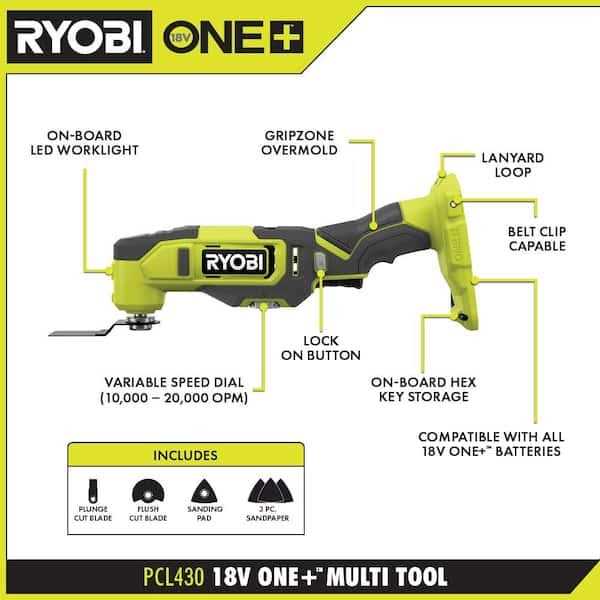 RYOBI ONE+ 18V Cordless Multi-Tool with FREE 2.0 Ah Battery - Image 4