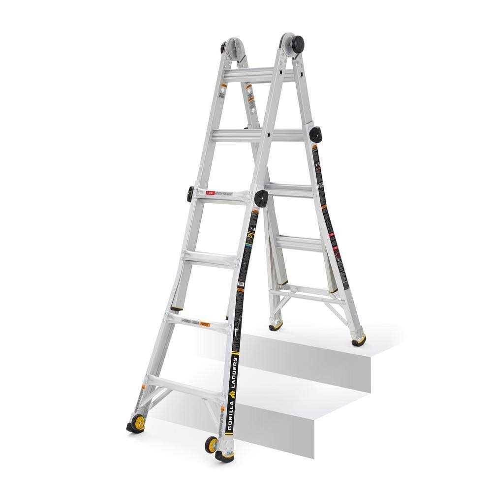 Gorilla Ladders Reach MPXW Aluminum Multi-Position Ladder with Wheels - Image 3