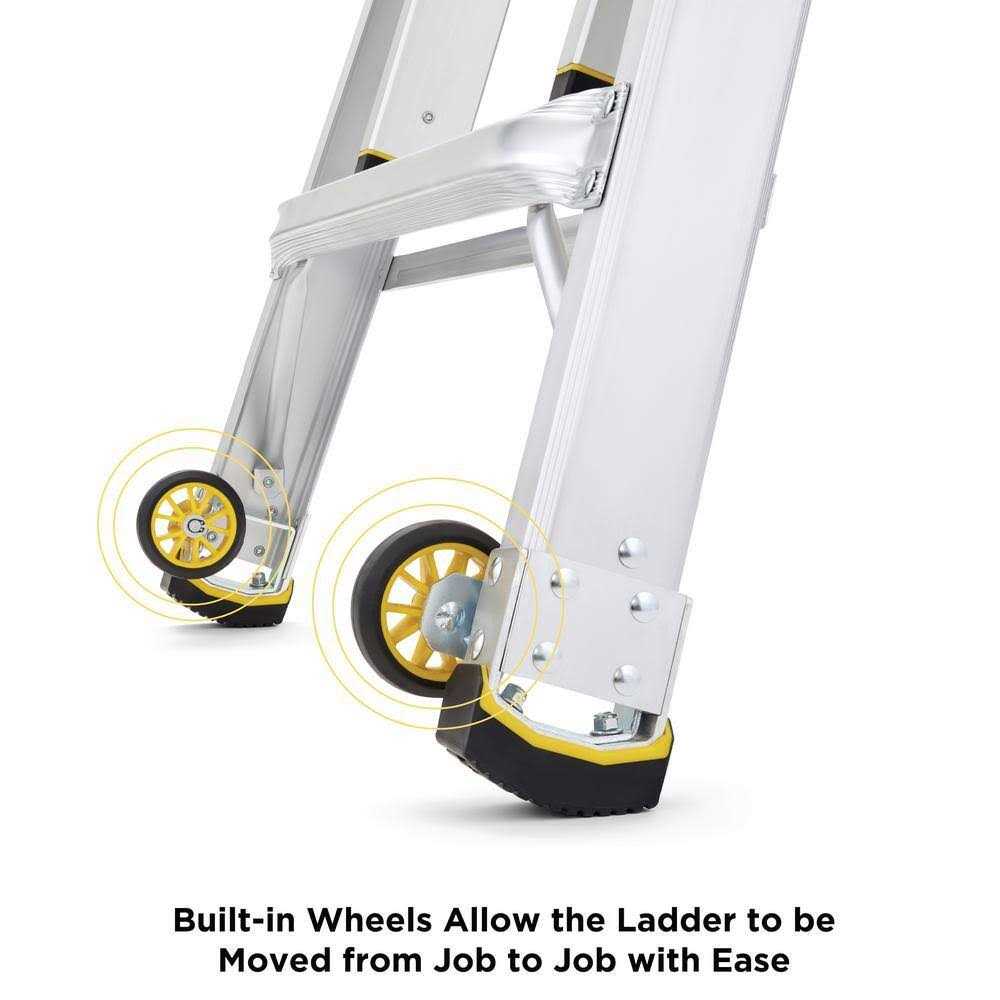 Gorilla Ladders Reach MPXW Aluminum Multi-Position Ladder with Wheels - Image 5