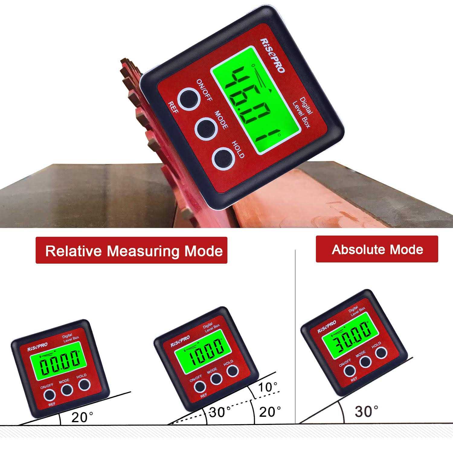 Risepro Digital Level Box Angle Gauge Protractor Inclinometer Bevel Box - Image 4