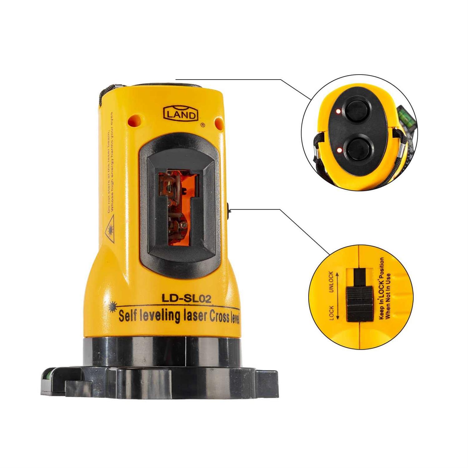 LAND Laser Level Kit Class Laser II,Self-Leveling Laser Cross Level,Horizontal and Vertical Points Rotatable 360 Degree Suitable for interior design - Image 5